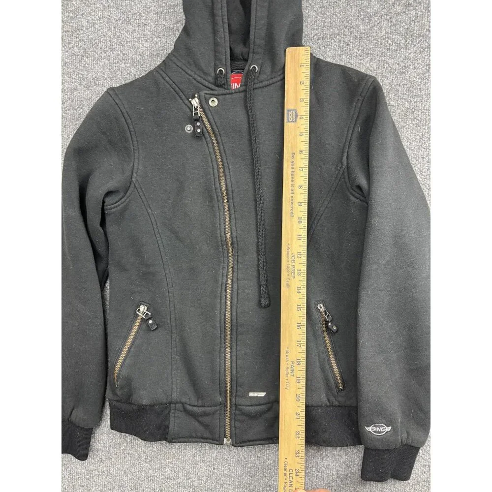 Sims Snowboarding Jacket Womens Medium Black Hooded‎ Fleece Zip Pockets